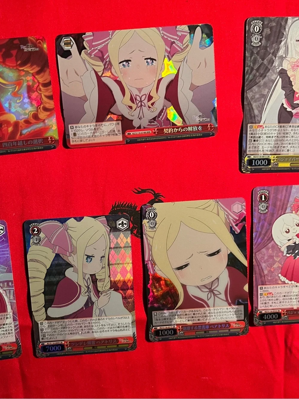 Anime Trading Card Lot - Re: Zero Foil Holographic Cards (Weiss Schwarz)